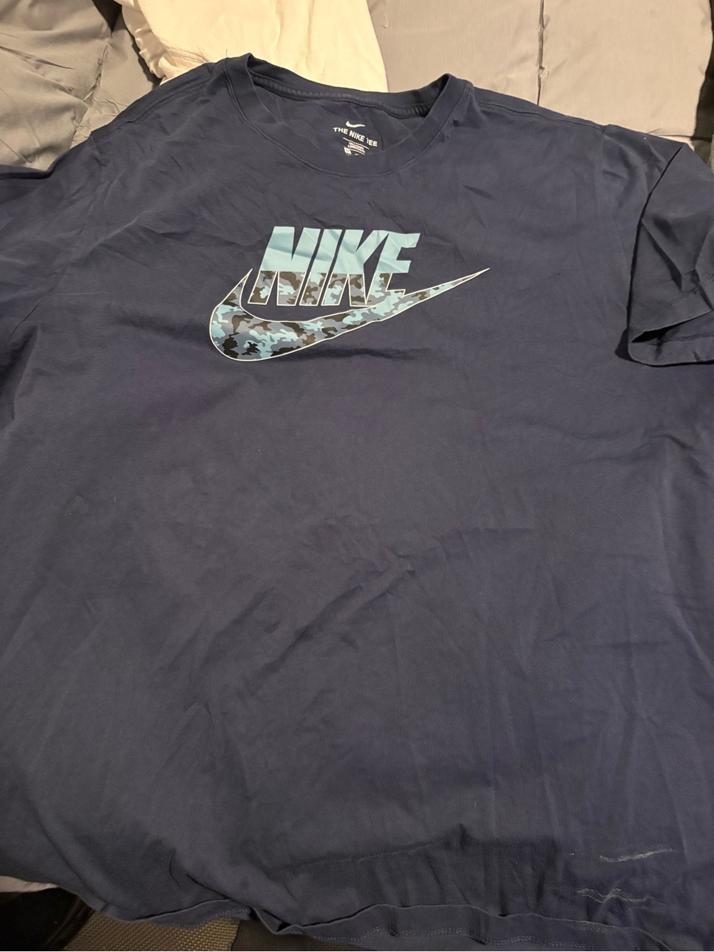Nike Short-Sleeve Tee with Blue Camo Logo